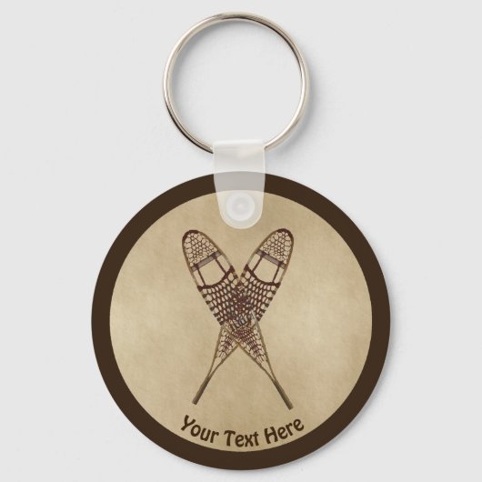 スノーシューズオンオールド紙 キーホルダー (正面)