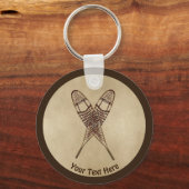 スノーシューズオンオールド紙 キーホルダー (正面)