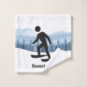 スノーシューデザイン バスタオルセット (ウォッシュタオル)