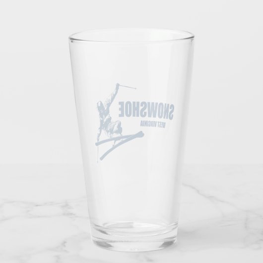 スノーシューマウンテンウェストバージニアスキーヤー タンブラーグラス (裏面)