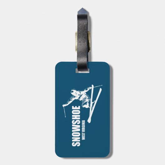 スノーシューマウンテンウェストバージニアスキーヤー ラゲッジタグ (裏面縦)