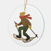 スノーシューマン セラミックオーナメント (左)