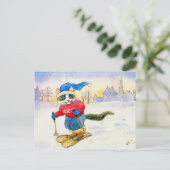 スノーシュー猫はがき ポストカード (スタンド正面)