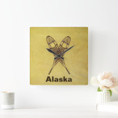 スノーシュー スクエア壁時計 (ホーム)