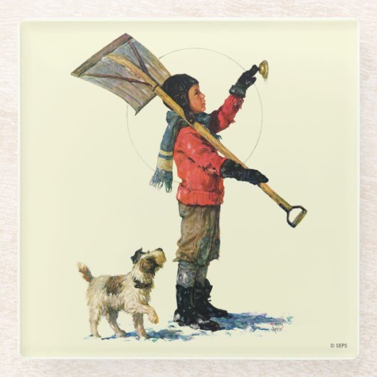 スノーショベラー ガラスコースター (正面)