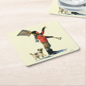 スノーショベラー スクエアペーパーコースター (アングル)