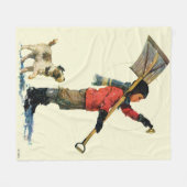 スノーショベラー フリースブランケット (正面(横))