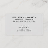 スノーショベルの名刺 名刺 (裏面)