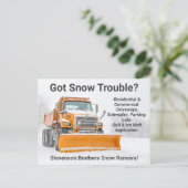 スノーショベル撤去トラックモダン会社 ポストカード (スタンド正面)