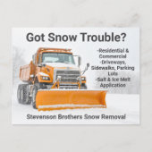 スノーショベル撤去トラックモダン会社 ポストカード (正面)