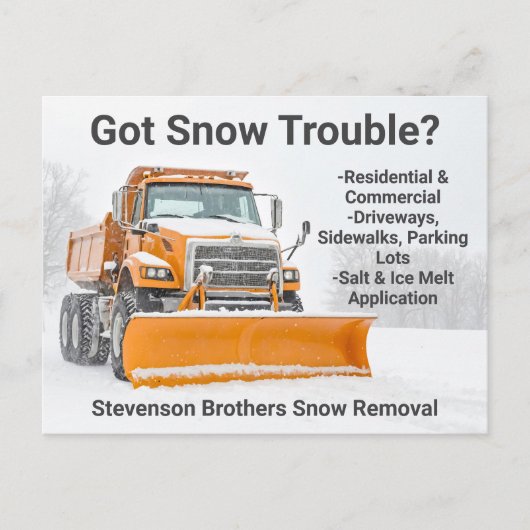 スノーショベル撤去トラックモダン会社 ポストカード (正面)