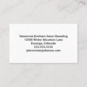 スノーショベル撤去トラックモダン会社 名刺 (裏面)