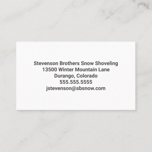 スノーショベル撤去トラックモダン会社 名刺 (裏面)