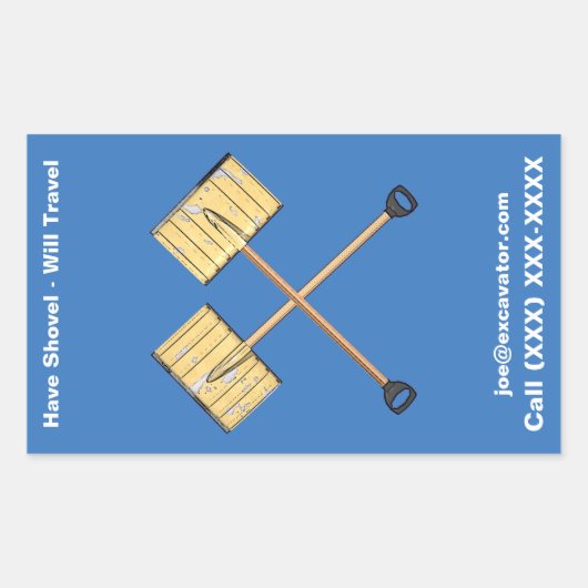 スノーショベル 長方形シール (正面)
