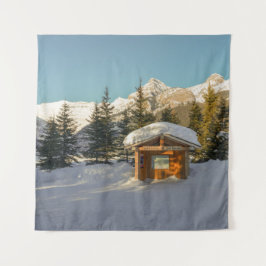 スノーシーセレニティ：ルイーズ湖と威厳のある山 タペストリー