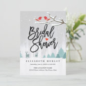 スノーシーンブライダルシャワーウィンターウェディング招待状 招待状 (スタンド正面)