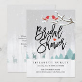 スノーシーンブライダルシャワーウィンターウェディング招待状 招待状 (正面/裏面)