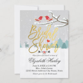 スノーシーンブライダルシャワーウィンターウェディング招待状 招待状