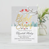 スノーシーンブライダルシャワーウィンターウェディング招待状 招待状 (スタンド正面)