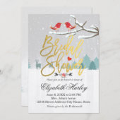 スノーシーンブライダルシャワーウィンターウェディング招待状 招待状 (正面/裏面)