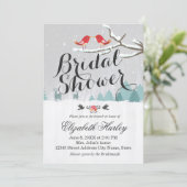 スノーシーンブライダルシャワーウィンターウェディング招待状 招待状 (スタンド正面)