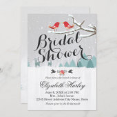 スノーシーンブライダルシャワーウィンターウェディング招待状 招待状 (正面/裏面)