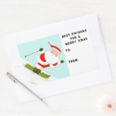 スノースキースキークリスマスホリデーギフトラベル 長方形シール (封筒)