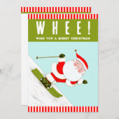 スノースキースキークリスマス シーズンカード (正面/裏面)