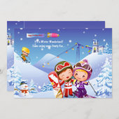 スノースキートッツ招待状 招待状 (正面/裏面)