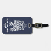 スノースキートリップスキーおもしろいクマ冬 ラゲッジタグ (正面横)