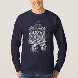 スノースキートリップスキーおもしろいクマ冬 Tシャツ