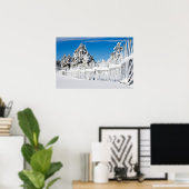 スノースキーフェンス写真 ポスター (ホームオフィス)