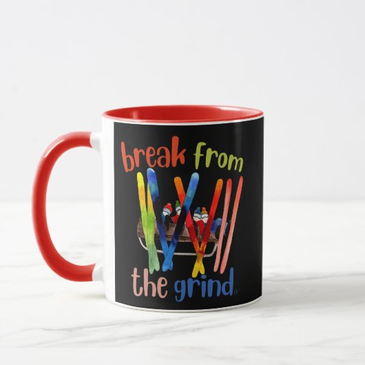 スノースキーヤーのコーヒーマグ マグカップ (左)