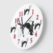 スノースキーヤー – スキーへの時間 ラージ壁時計 (傾斜)