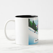 スノースキーヤー – PrintedPerfectによる女性漫画 ツートーンマグカップ (左)