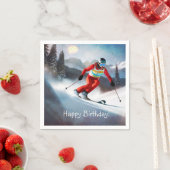 スノースキー誕生日紙ナプキンス スタンダードカクテルナプキン (インサイチュ)