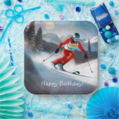 スノースキー誕生日紙プレート ペーパープレート (パーティー)