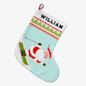 スノースキー ラージクリスマスストッキング (正面 (吊り時))