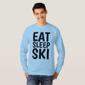スノースキーTシャツ、食べ睡眠スキー Tシャツ (正面フル)