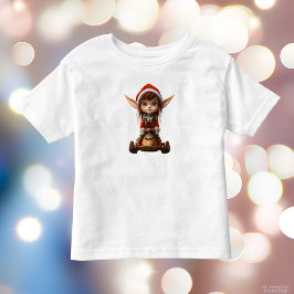 スノースクータークリスマス小妖精や小人トドラーズティー トドラーTシャツ