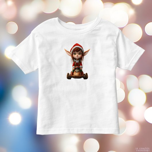 スノースクータークリスマス小妖精や小人トドラーズティー トドラーTシャツ