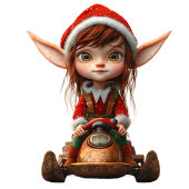 スノースクータークリスマス小妖精や小人ホワイトギフトラベル ギフトタグ