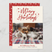 スノースターズメービーハウリデイズペットフォトクリスマス シーズンカード (正面/裏面)