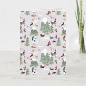 スノースポーツの山々しいスキー場の風景 シーズンカード (正面)