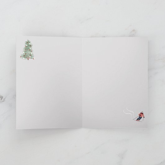 スノースポーツの山々しいスキー場の風景 シーズンカード (内部)