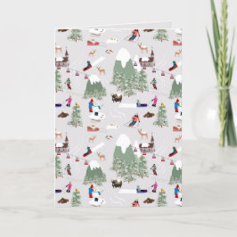 スノースポーツの山々しいスキー場の風景 シーズンカード