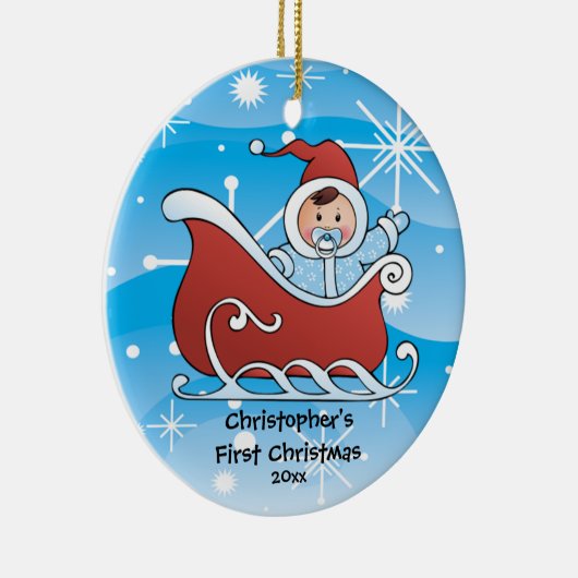 スノースリーベビー初めてのクリスマスオーナメント セラミックオーナメント (右)