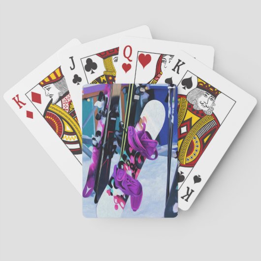 スノータイム – スノーボードとスキー トランプ (裏面)