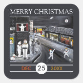スノータウン クリスマス スクエアシール (正面)