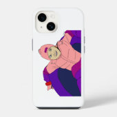 スノーチュービングを楽しむ女の子 iPhoneケース (裏面)